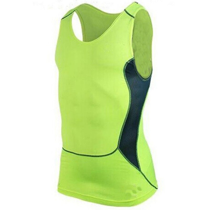 Men's Quick Dry Fitness Base Layer Top Compression Sleeveless Breathable Shirts Sport Vest