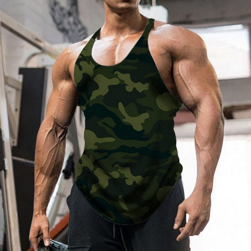 Summer Y Back Gym Stringer Tank Top Men Cotton Clothing Bodybuilding Sleeveless Shirt Fitness Vest Muscle Singlets Workout Tank