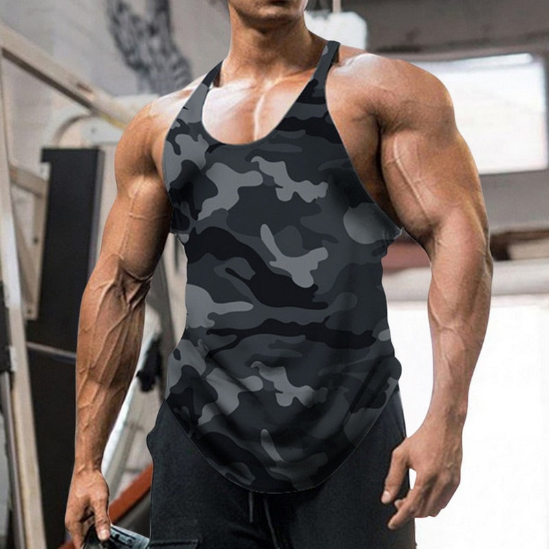 Summer Y Back Gym Stringer Tank Top Men Cotton Clothing Bodybuilding Sleeveless Shirt Fitness Vest Muscle Singlets Workout Tank