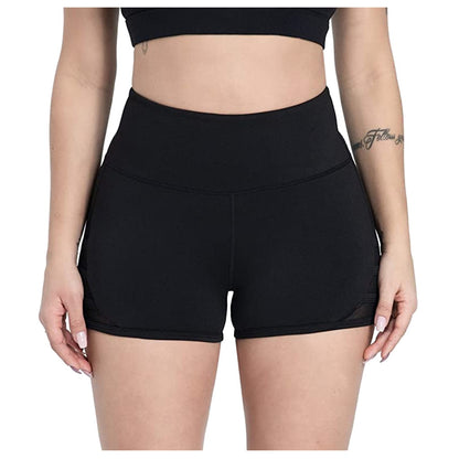 Women Sexy Thin Fitness Running Shorts Casual Ladies Slim High-Waist Summer Bottom Mesh Patchwork Shorts Bodycon Streetwear