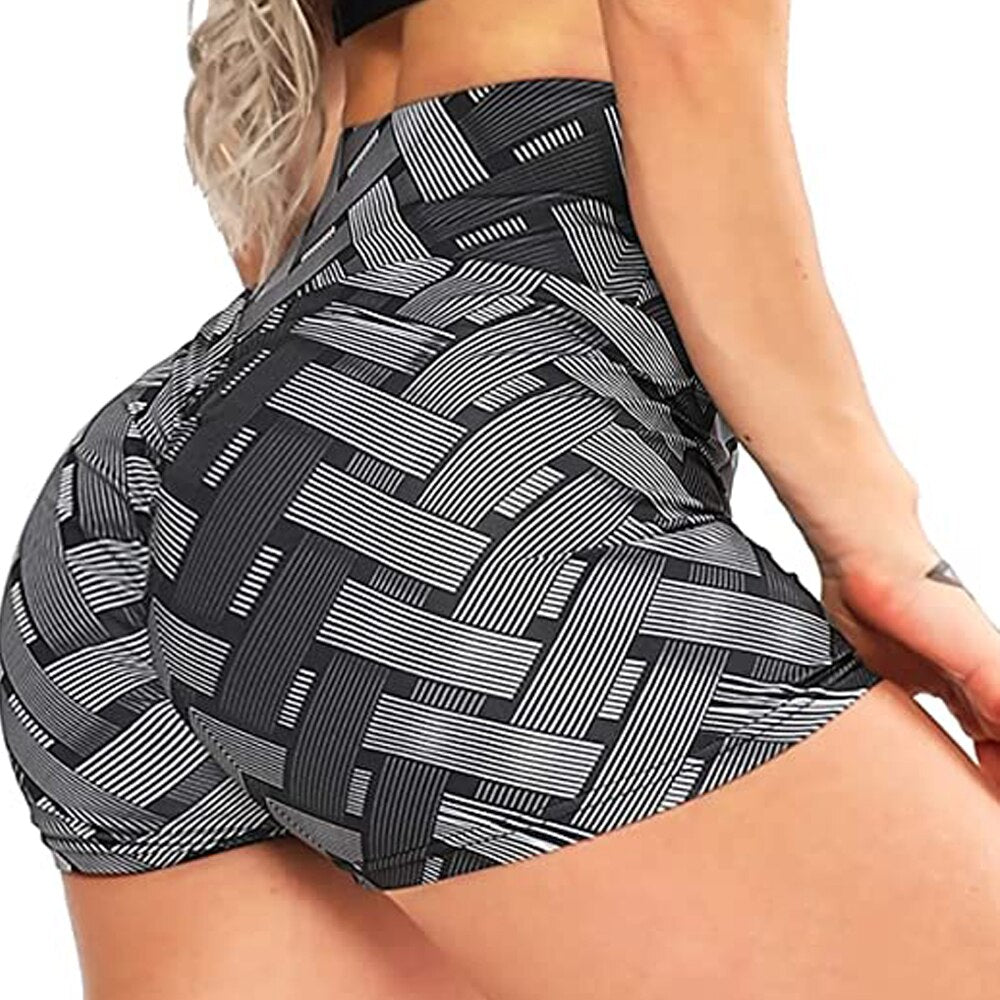 Camouflage Leopard Pattern Printed Scrunch Booty Shorts High Waist Stretchhy Women&#39;s Sexy Stylish Gym Workout Clothes Yoga Pants