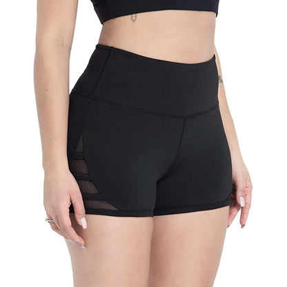 Women Sexy Thin Fitness Running Shorts Casual Ladies Slim High-Waist Summer Bottom Mesh Patchwork Shorts Bodycon Streetwear