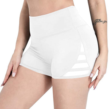 Women Sexy Thin Fitness Running Shorts Casual Ladies Slim High-Waist Summer Bottom Mesh Patchwork Shorts Bodycon Streetwear