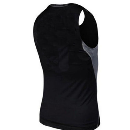 Men&#39;s Quick Dry Fitness Base Layer Top Compression Sleeveless Breathable Shirts Sport Vest