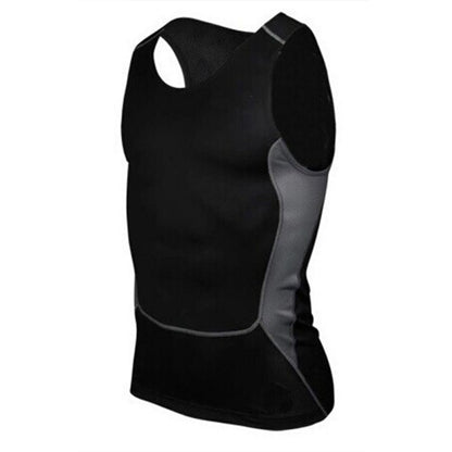 Men&#39;s Quick Dry Fitness Base Layer Top Compression Sleeveless Breathable Shirts Sport Vest