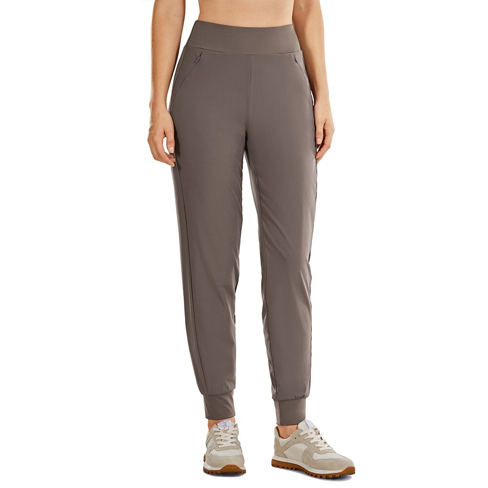 CRZ YOGA Women&#39;s Double Layer Jogger Sweatpants with Zipper Pockets Warm Stretchy Comfy Lounge Pants Elastic Waist(Inseam: 28&#39;&#39;)