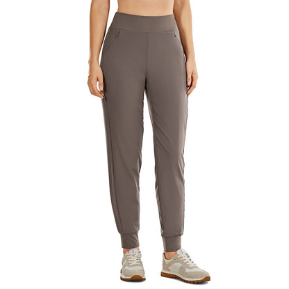 CRZ YOGA Women&#39;s Double Layer Jogger Sweatpants with Zipper Pockets Warm Stretchy Comfy Lounge Pants Elastic Waist(Inseam: 28&#39;&#39;)