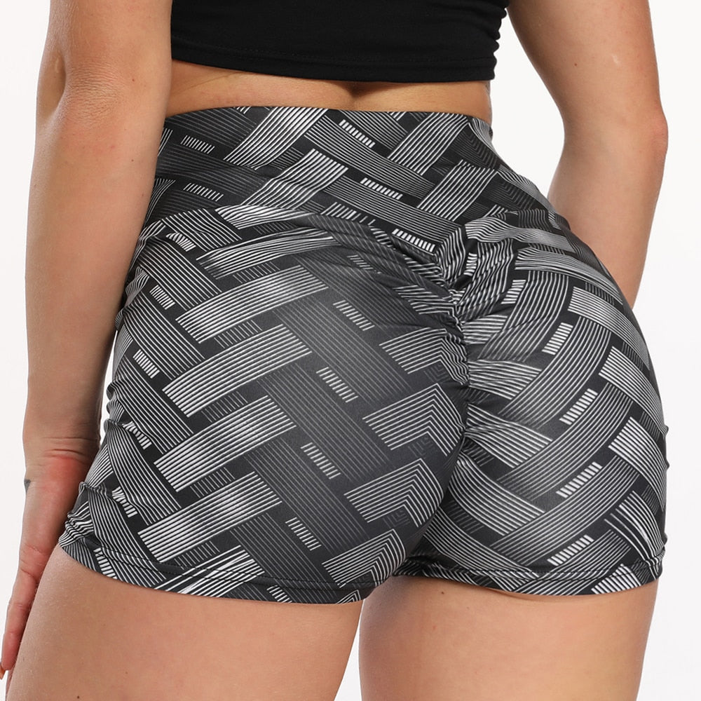 Printed Scrunch Booty Shorts