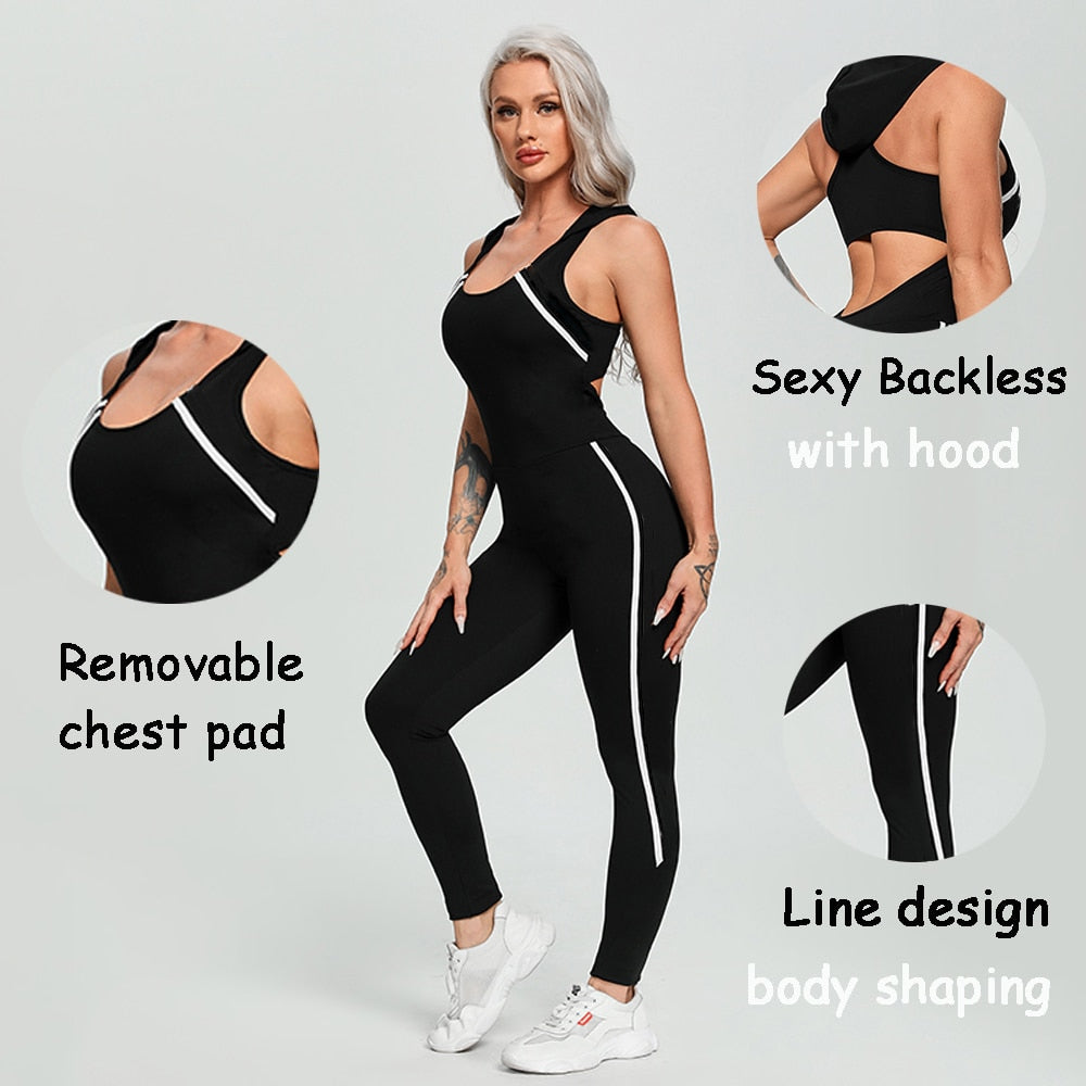 Sexy Hollow Backless Tracksuit