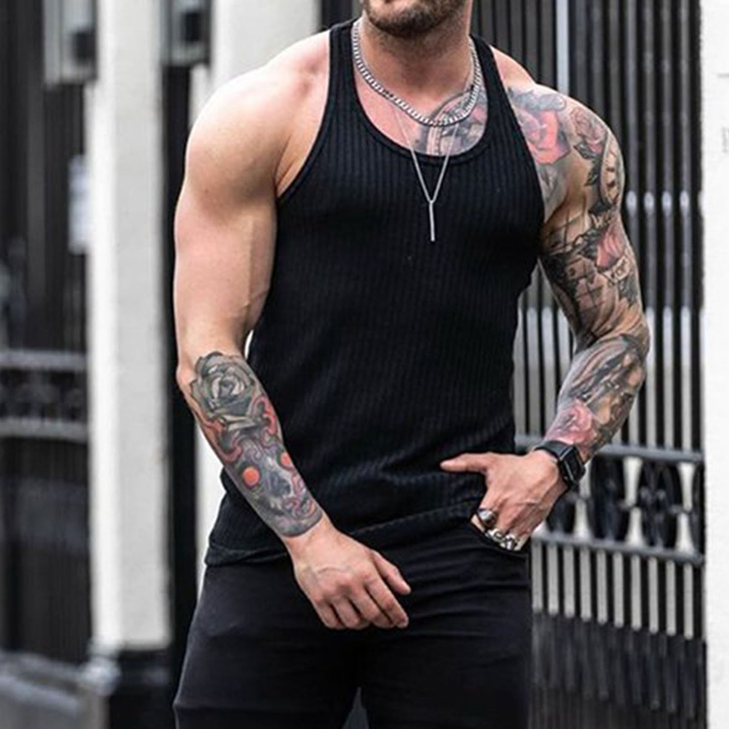 Ribbed Tank Top Men