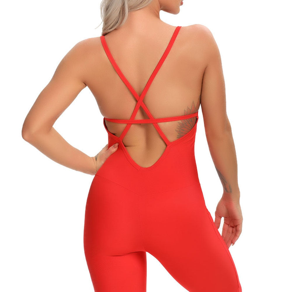 Backless Yoga Set Workout Sport Suit